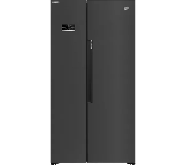 BEKO Pro HarvestFresh ASL1442VPZ American-Style Fridge Freezer - Black Steel